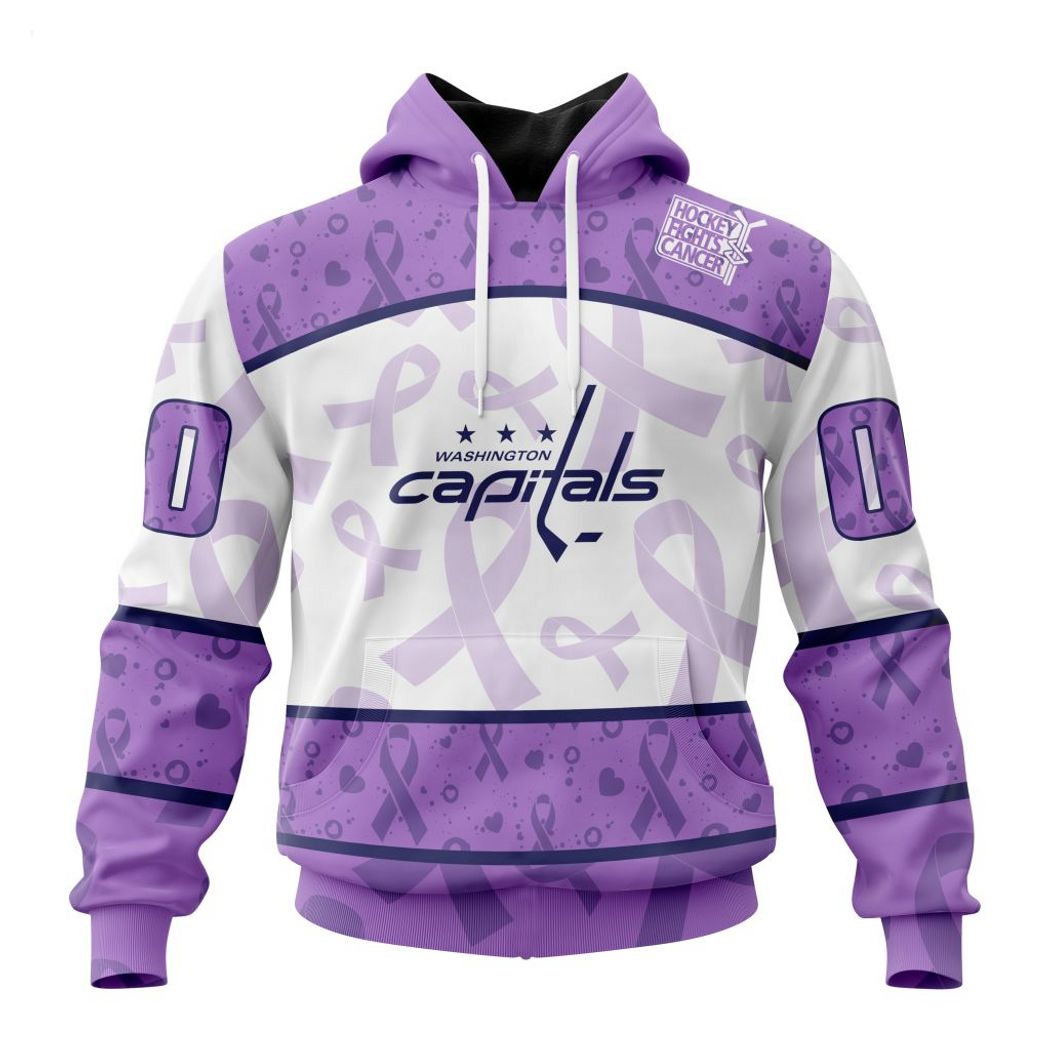 Personalized NHL Washington Capitals Special Lavender - Fight Cancer T-Shirt
