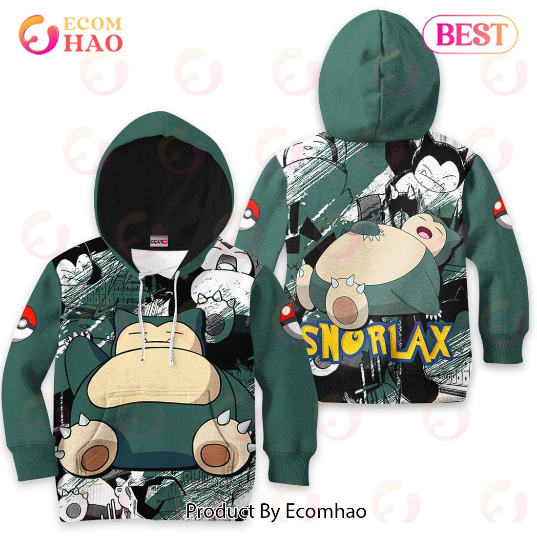 Snorlax Kids Hoodie Custom Manga Anime Clothes