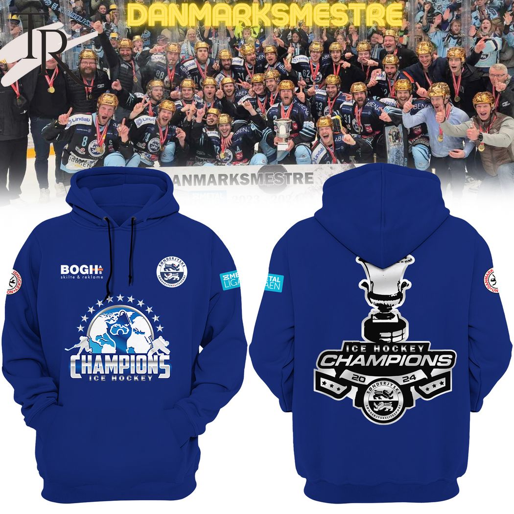 Sonderjyske Ishockey Champions 2024 Hoodie - Navy