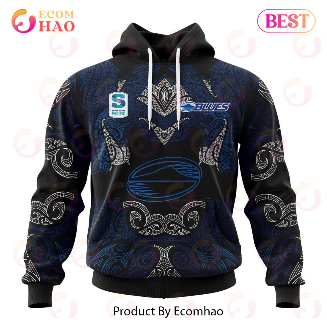 Super Rugby Auckland Blues Specialized Indigenous Outfits Concepts 3D Hoodie