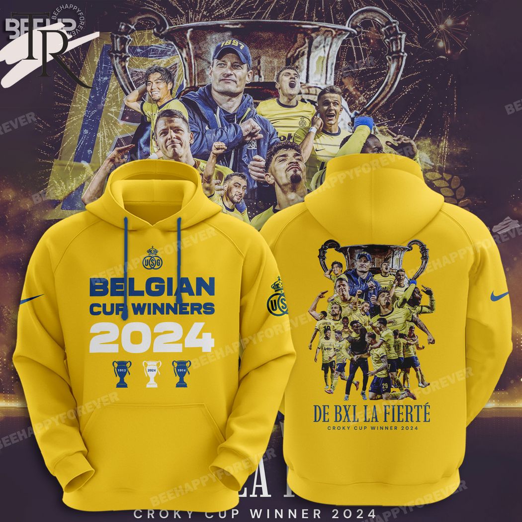 Union Saint-Gilloise De Bxl La Fierte Croky Cup Winner 2024 Hoodie - Yellow
