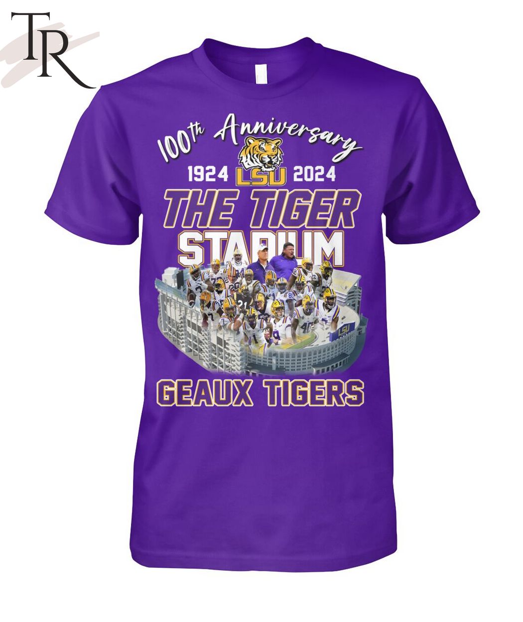 100th Anniversary 1924-2024 The Tiger Stadium Geaux Tigers T-Shirt