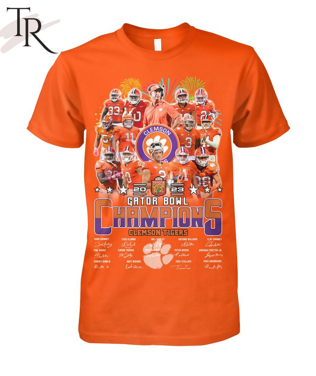 2023 Gator Bowl Champions Clemson Tigers Signature T-Shirt