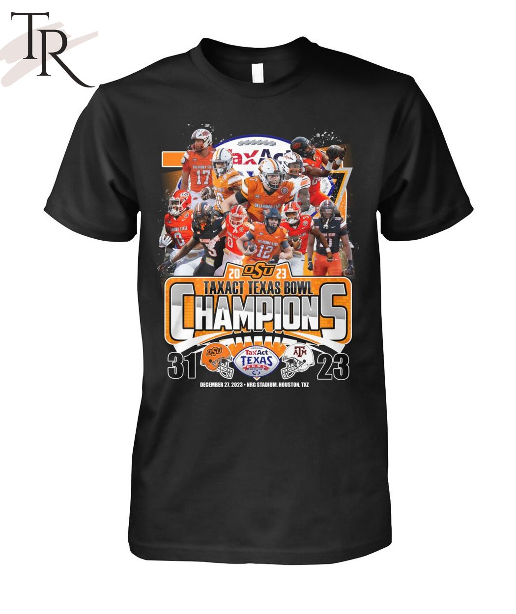 2023 Taxact Texas Bowl Champions Oklahoma State Cowboys T-Shirt