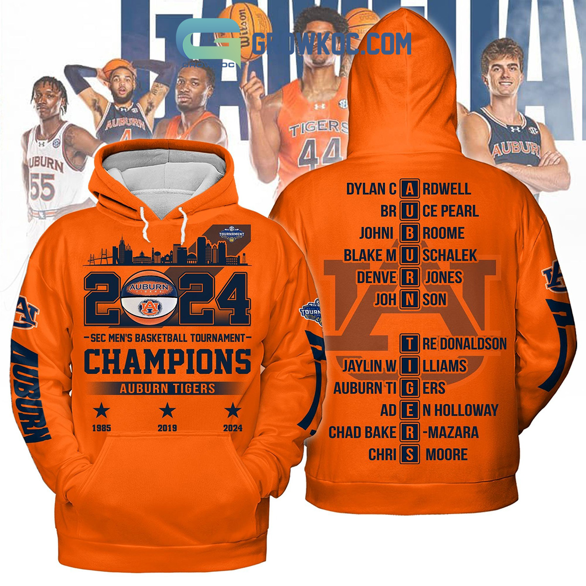 2024 Sec Men's Basketball Champions Auburn Tigers Orange Version Hoodie T Shirt