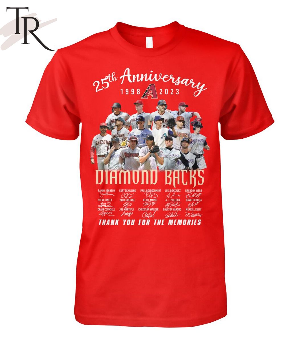 25th Anniversary 1998 - 2023 Diamond Backs Thank You For The Memories T-Shirt
