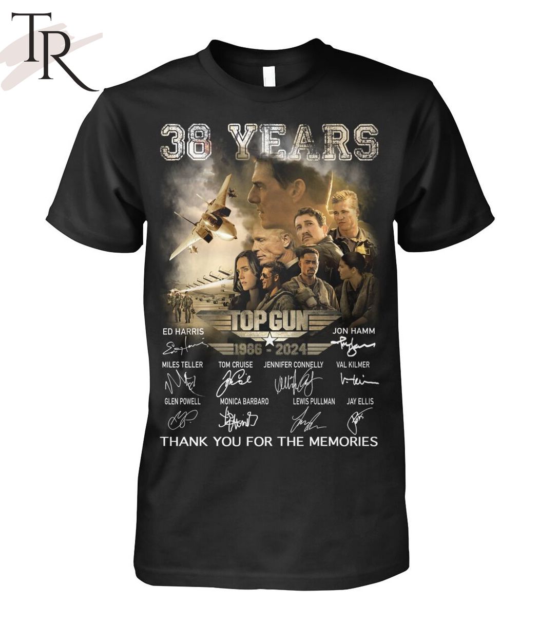38 Years 1986 - 2024 Top Gun Thank You For The Memories T-Shirt