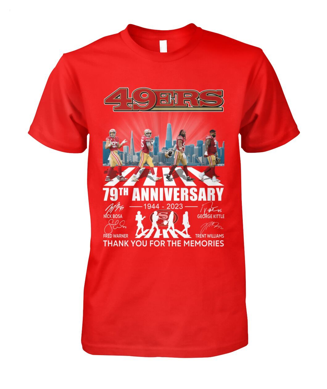 49ers 79th Anniversary 1944-2023 Thank You For The Memories T-Shirt