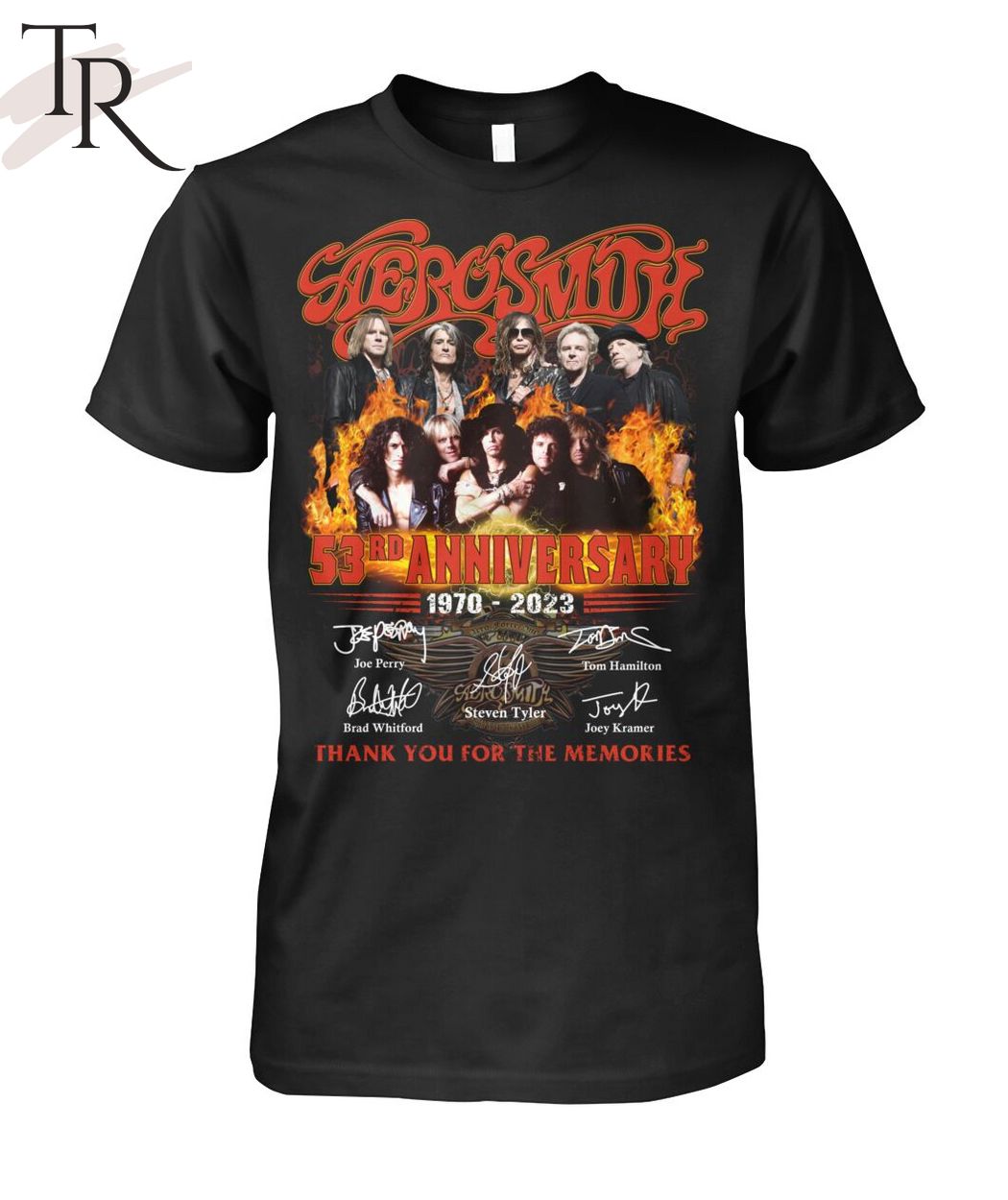 Aerosmith 53rd Anniversary 1970 - 2023 Thank You For The Memories T-Shirt