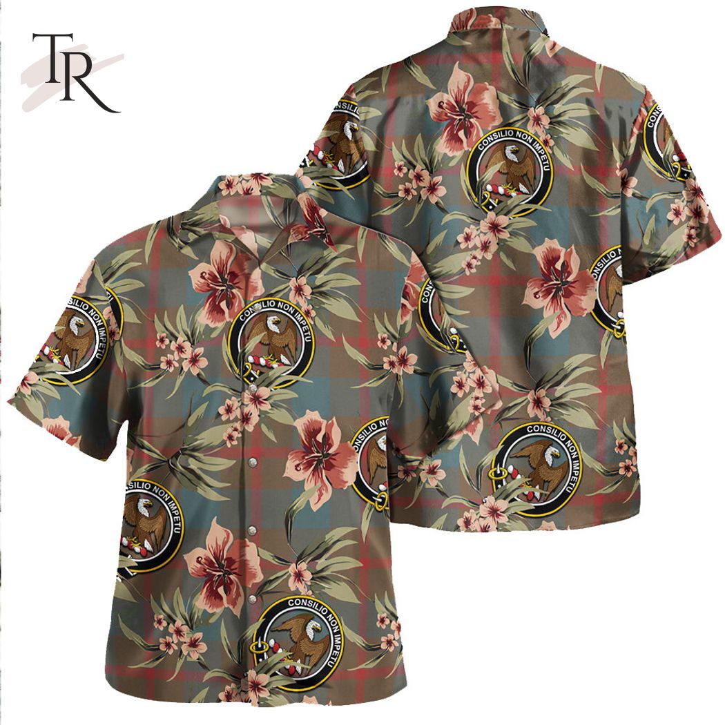 Agnew MacAgnew Weathered Clan Tartan Crest Badge Aloha Hawaiian Shirt Tropical Old Style