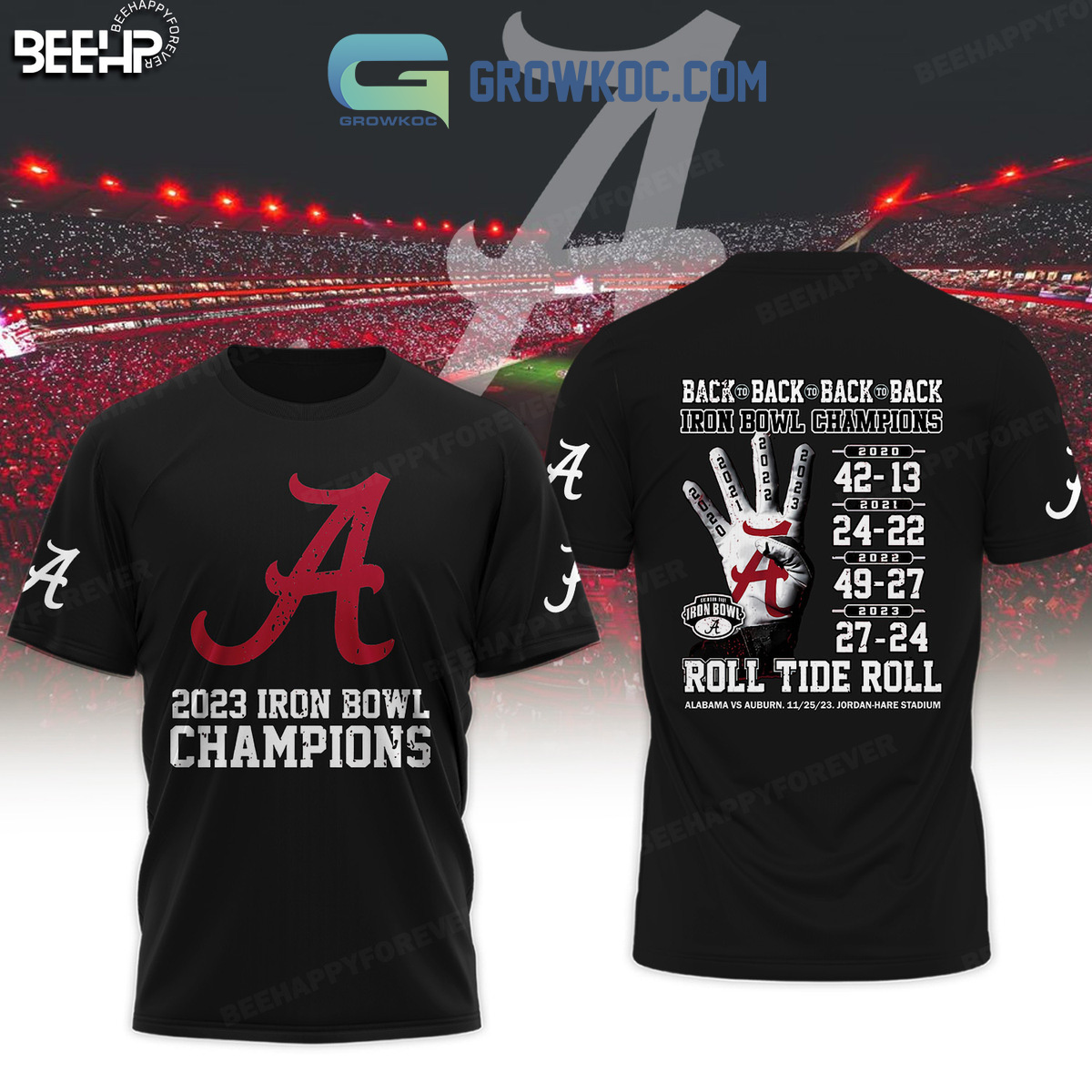 Alabama Crimson Tide Black Version 2023 State Iron Bowl Champions Roll Tide Roll Big Al Hoodie T Shirts