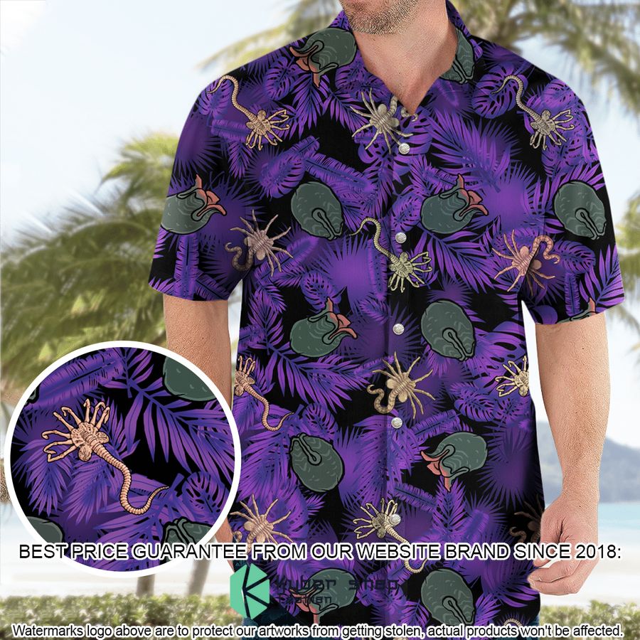 Alien Facehugger Ovomorph Hawaiian Shirt Alienscustom