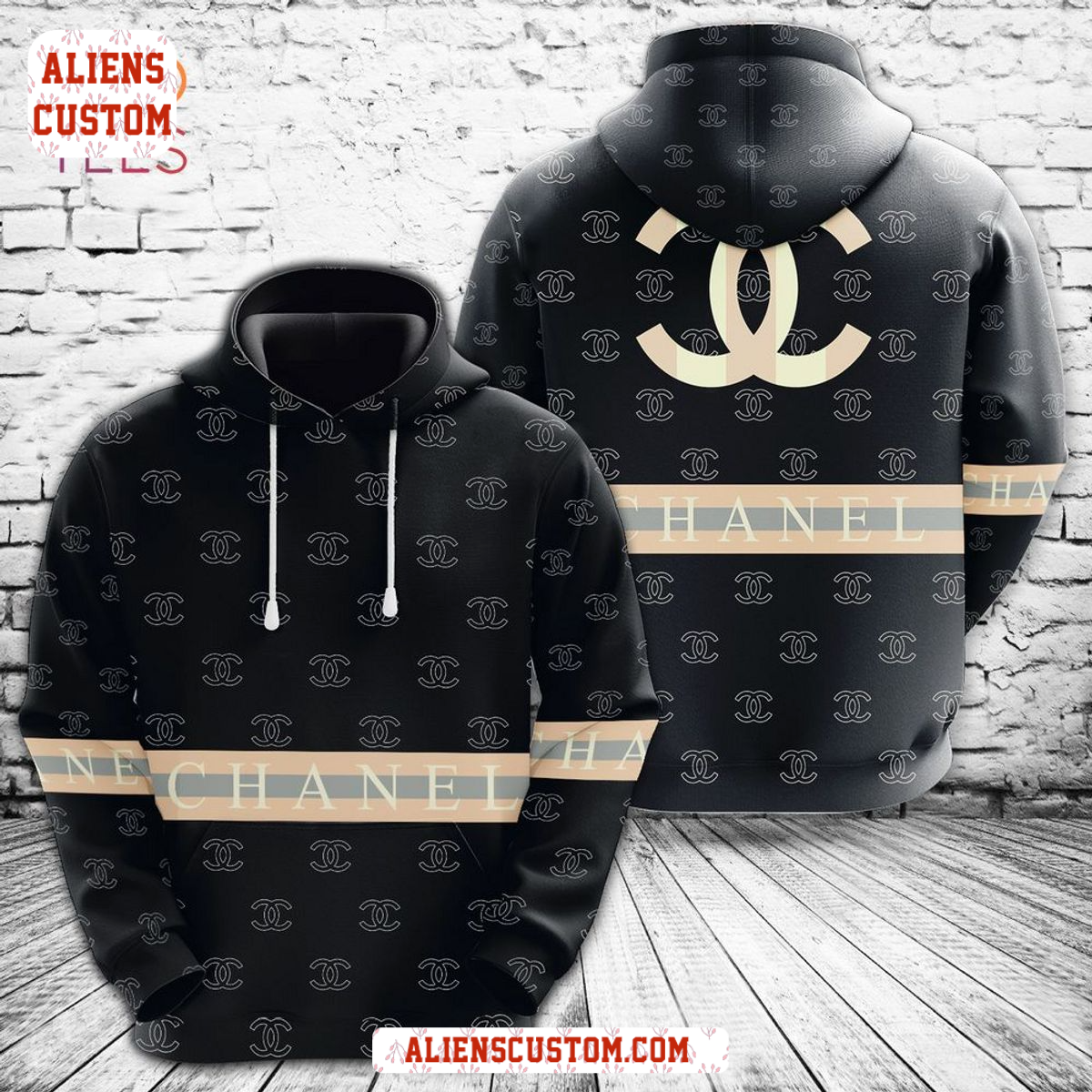 Alienscustom -Chanel Luxurious Brand Hoodie Pants All Over Printed
