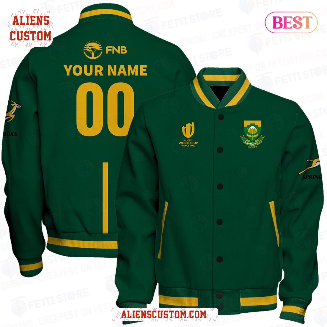 Alienscustom - Custom Name Number Rugby World Cup 2023 South Africa Varsity Jacket