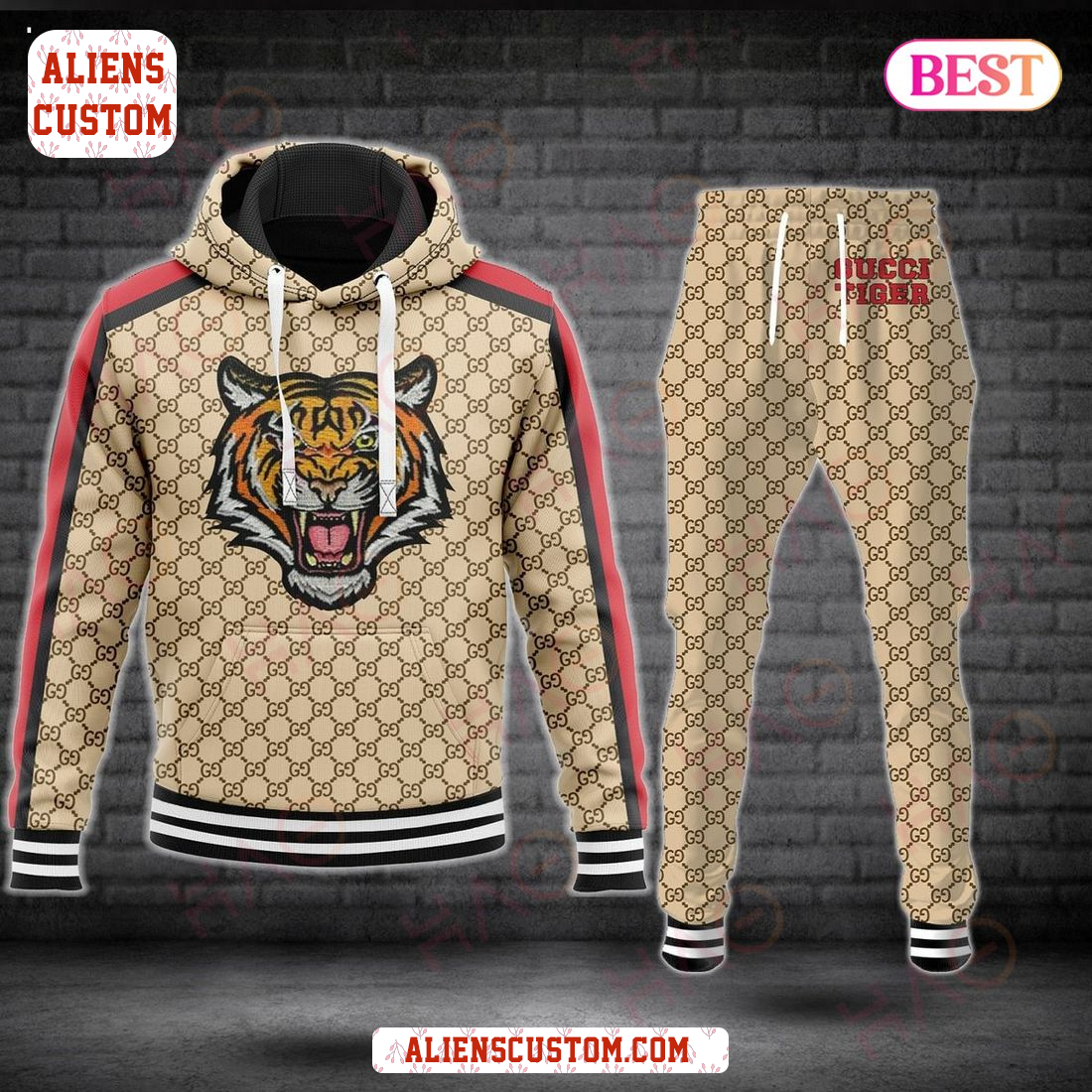 Alienscustom - Gucci Tiger Luxury Brand Hoodie And Pants POD Design