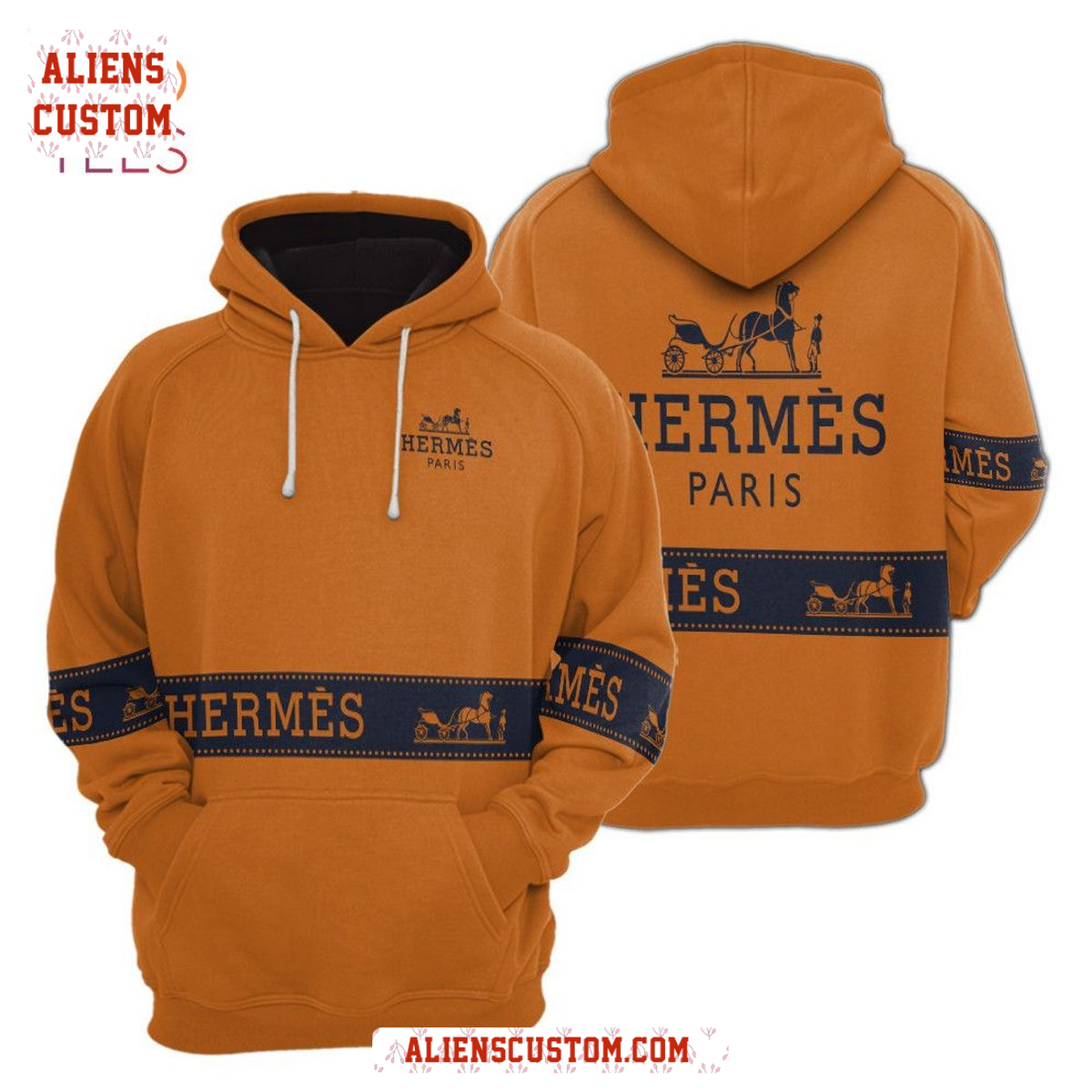 Alienscustom -Hermes Orange Hoodie Pants Pod Design
