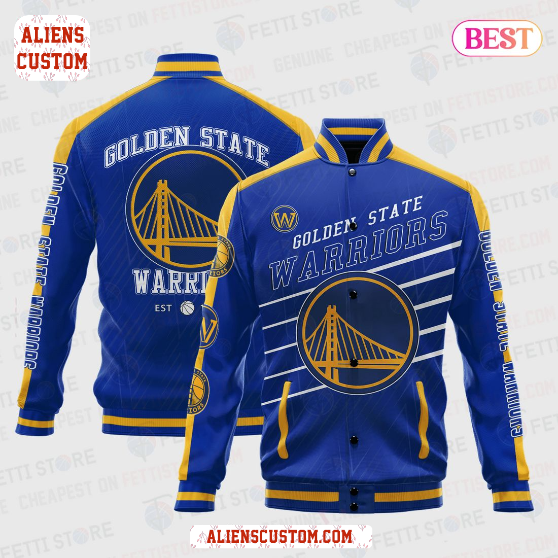 Alienscustom - HOT Golden State Warriors National Basketball Association Varsity Jacket