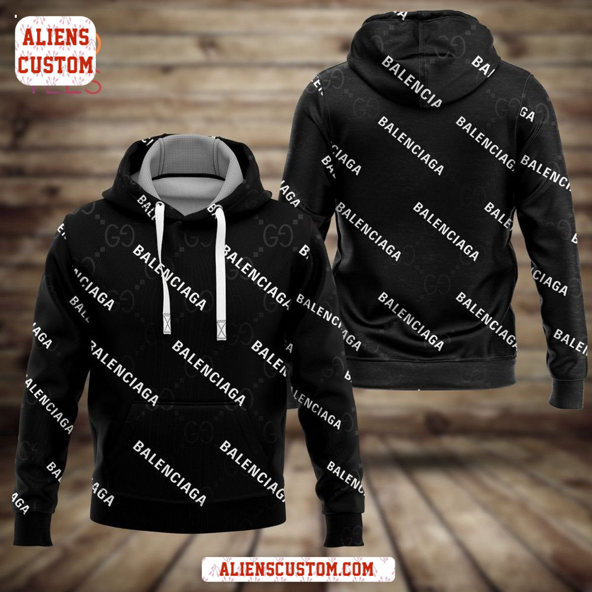Alienscustom - HOT Gucci Black Luxury Brand Hoodie Pants Pod Design