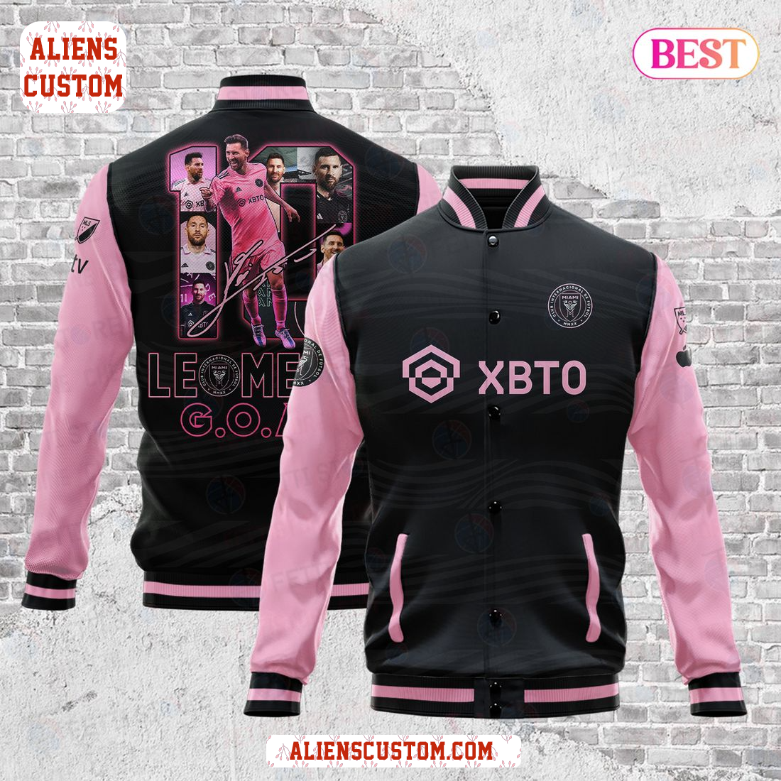 Alienscustom - HOT Lionel Messi Goat Inter Miami Varsity Jacket