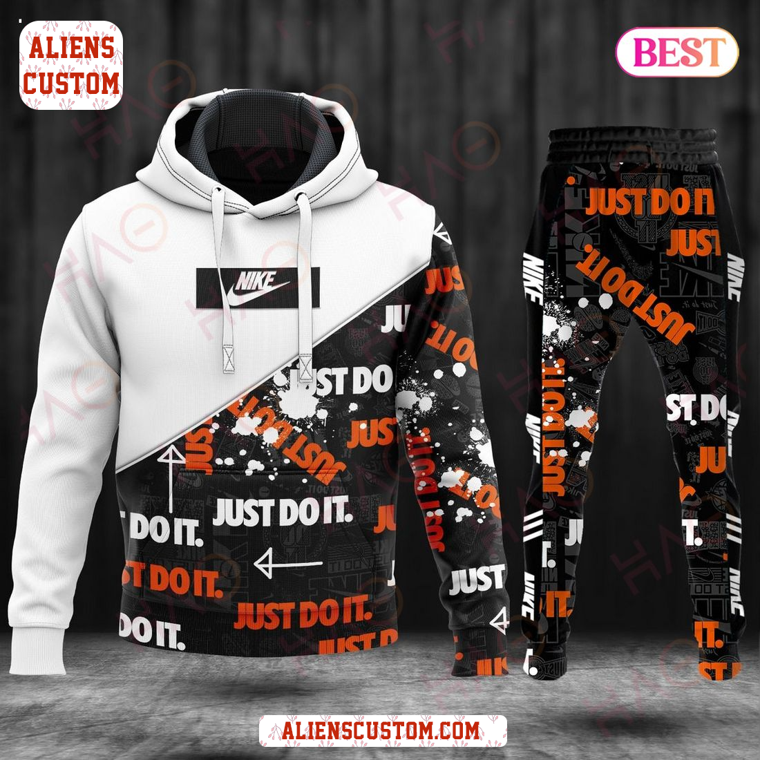 Alienscustom - HOT Nike Just Do It Luxury Brand Hoodie And Pants POD Design