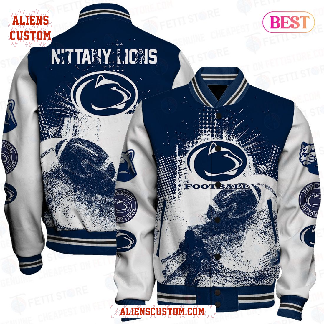 Alienscustom - HOT Penn State Nittany Lions NCAA Division I Football Varsity Jacket