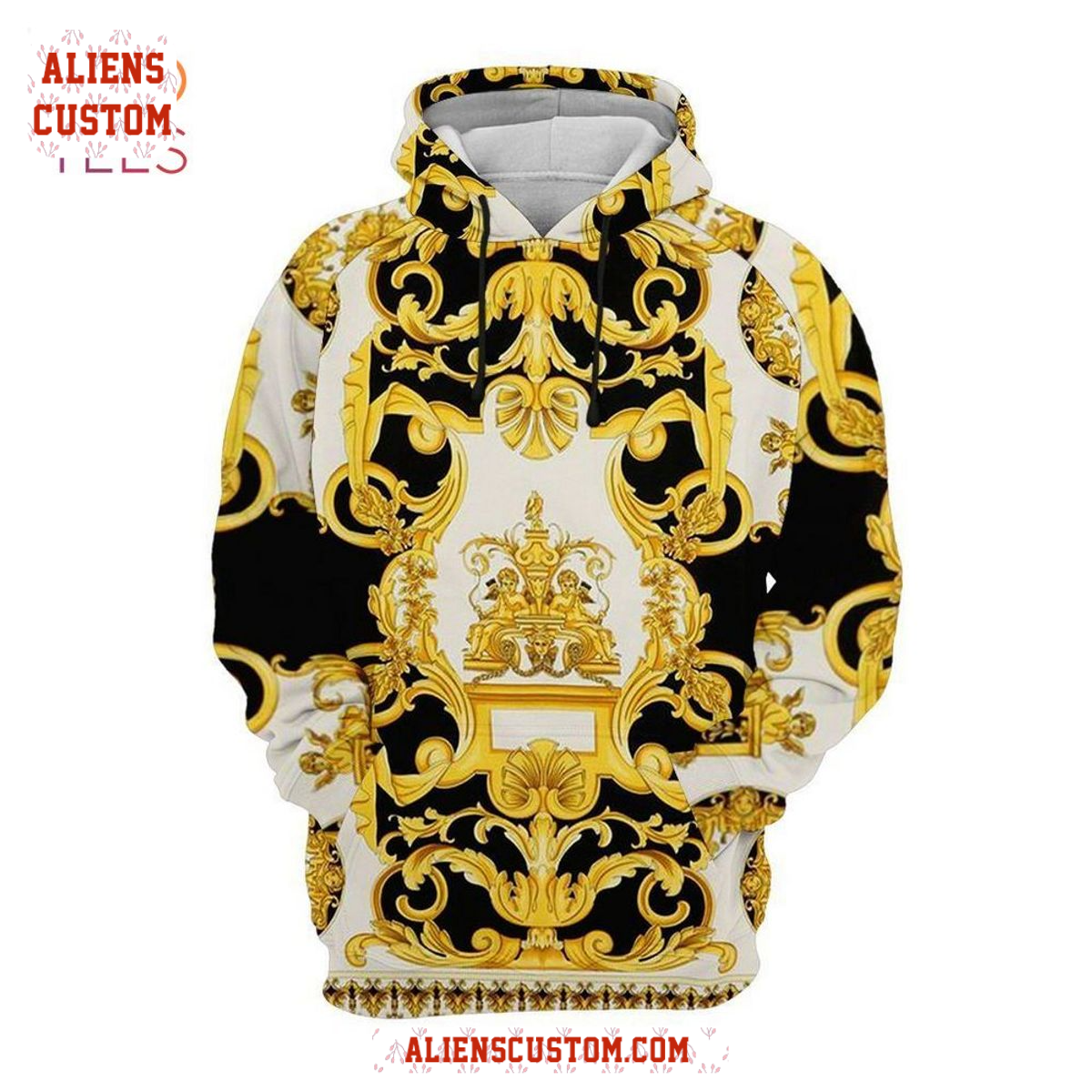 Alienscustom - HOT Versace Gold White Black Luxury Brand Hoodie Pants