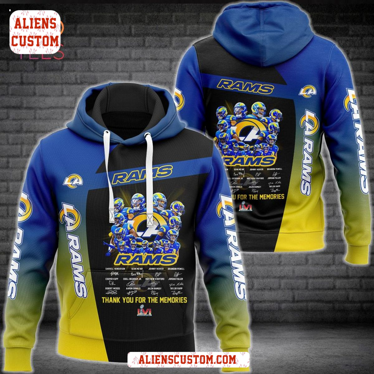 Alienscustom -LARAMS Blue 3D Hoodie Pants Pod Design