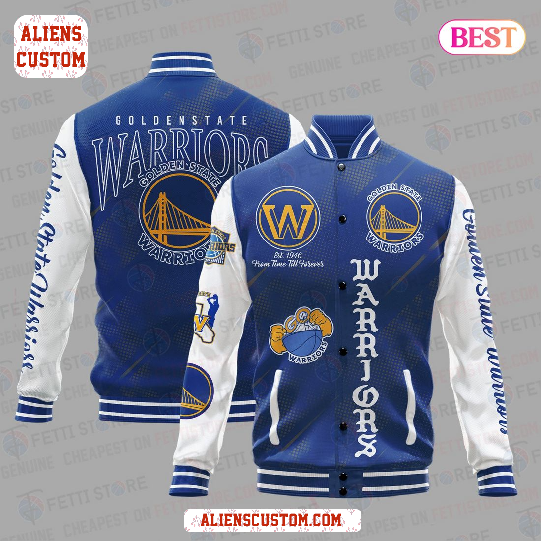 Alienscustom - LIMITED Golden State Warriors National Basketball Association Varsity Jacket