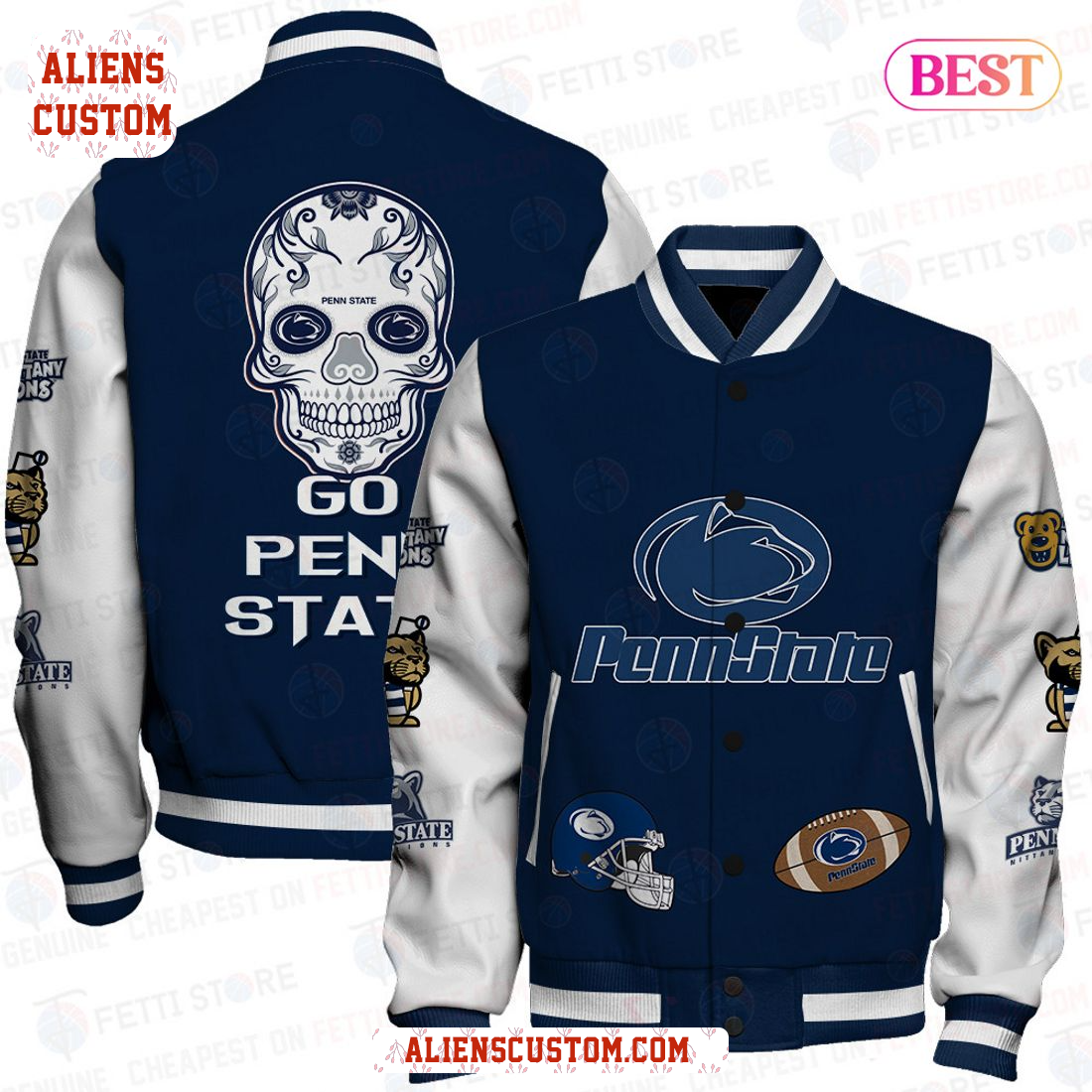Alienscustom - LIMITED Penn State Nittany Lions NCAA Football AOP Varsity Jacket