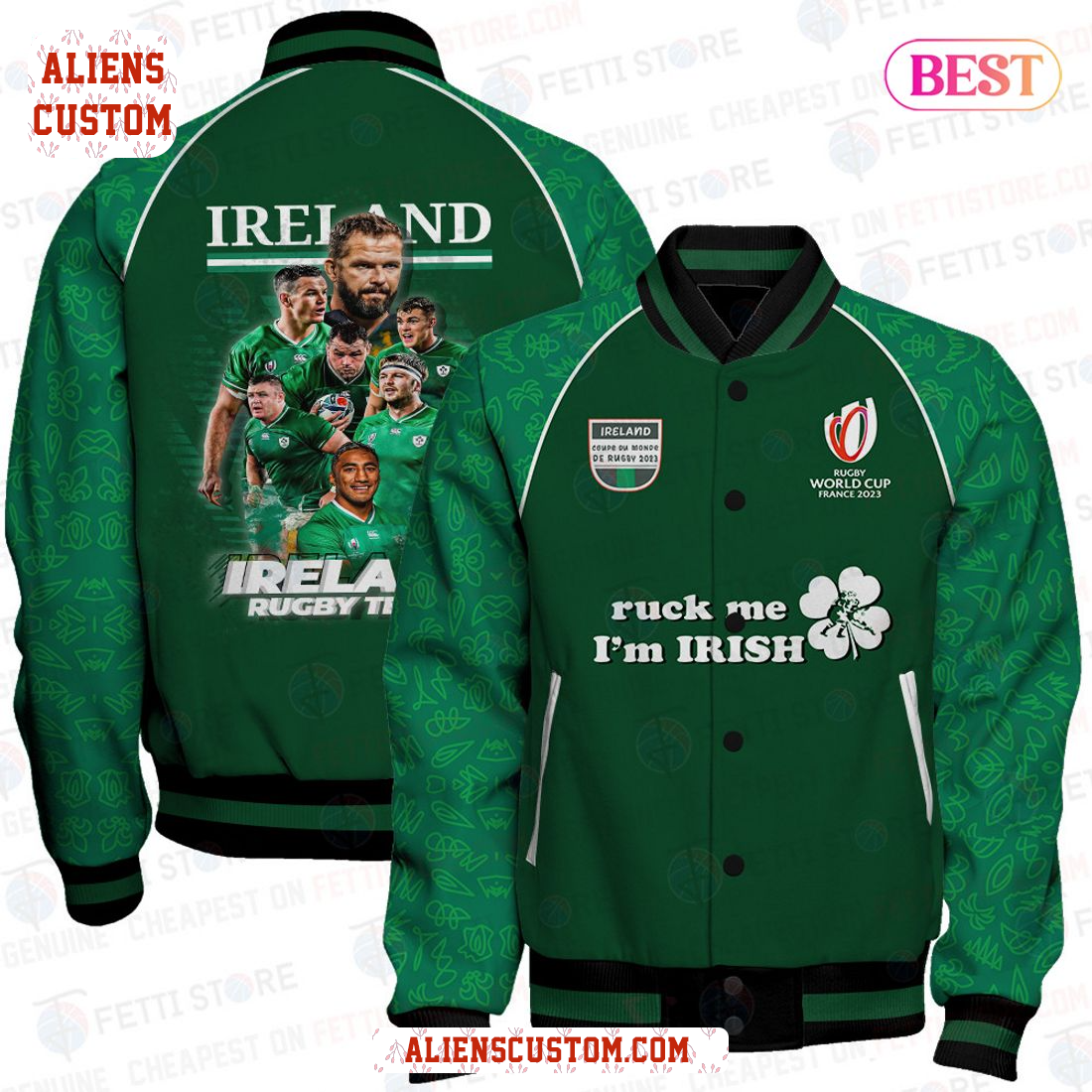 Alienscustom - LIMITED Rugby World Cup 2023 Ireland 2023 Varsity Jacket