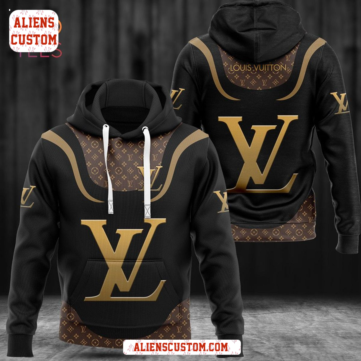 Alienscustom - Louis Vuitton Black Luxury Brand Hoodie Pants