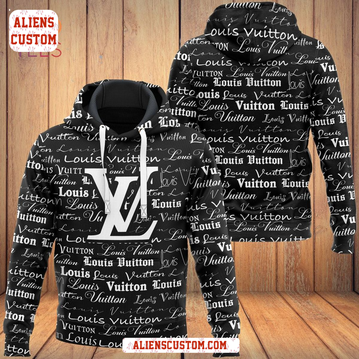 Alienscustom -Louis Vuitton Black White Luxury Brand Hoodie Pants