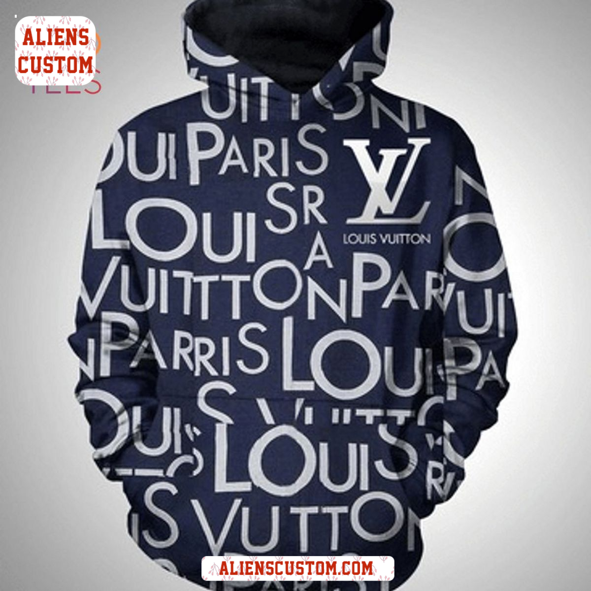 Alienscustom -Louis Vuitton Blue White Luxury Brand Hoodie Pants