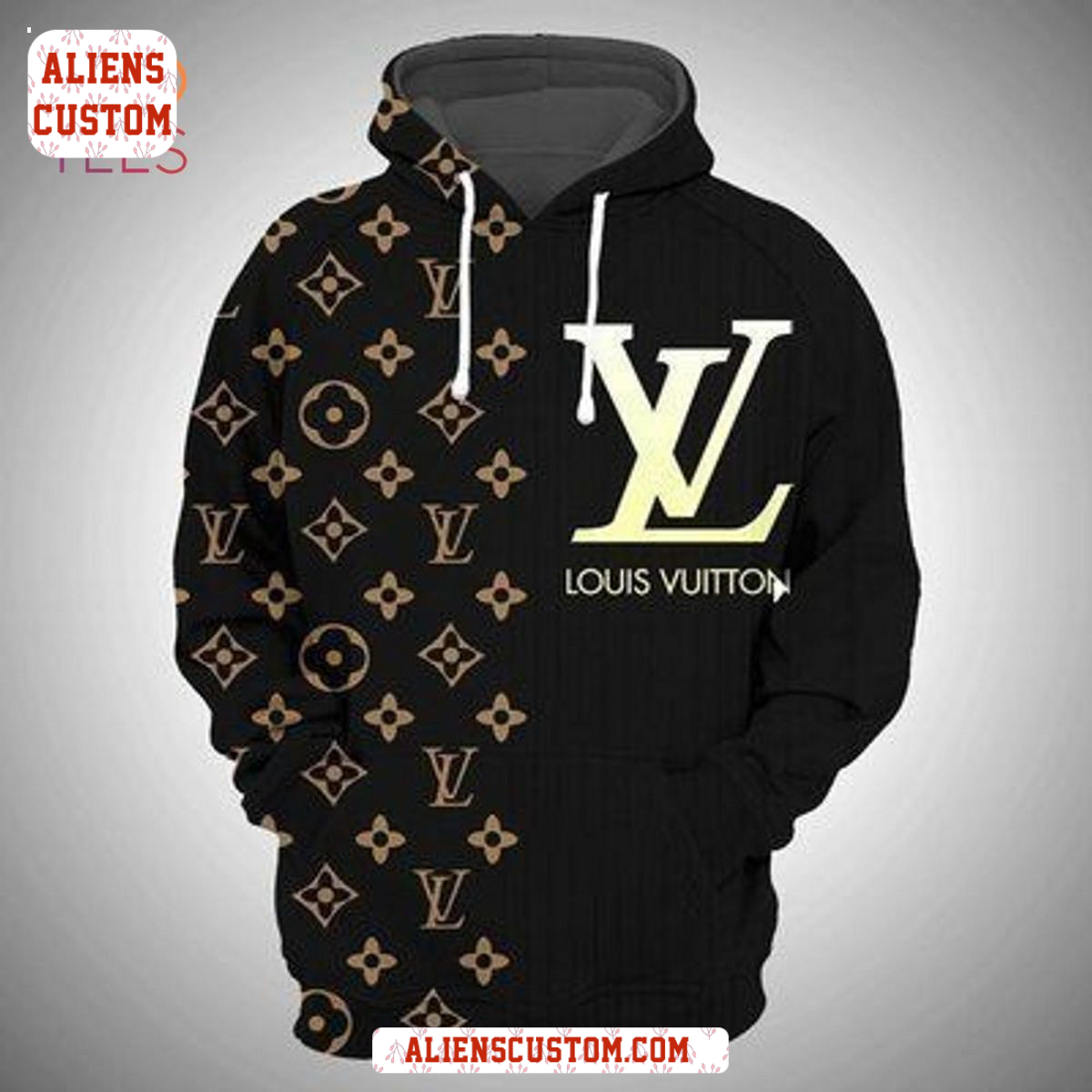 Alienscustom -Louis Vuitton Brown Black Luxury Brand Hoodie Pants