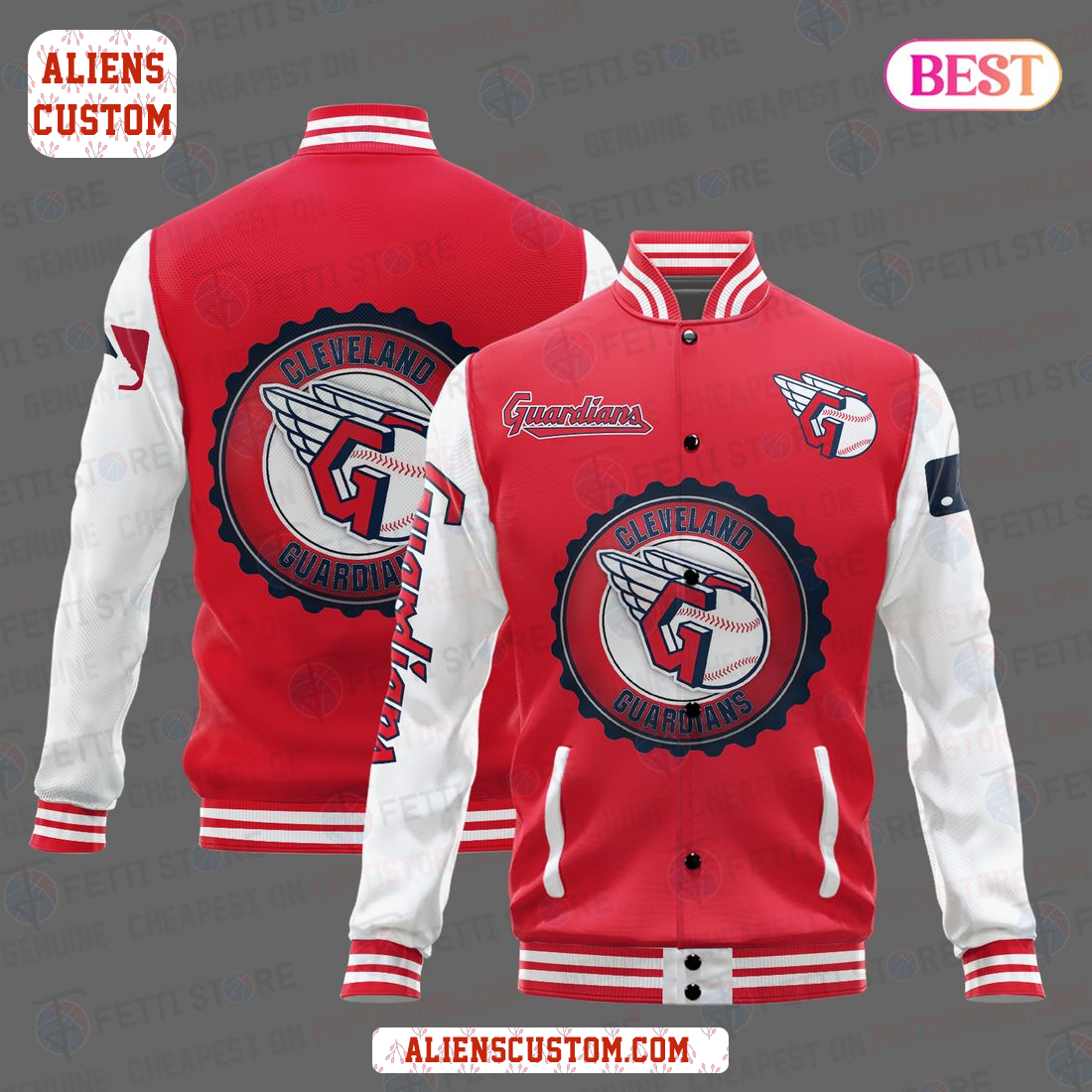 Alienscustom - LUXURY Cleveland Guardians Major League Baseball AOP Varsity Jacket