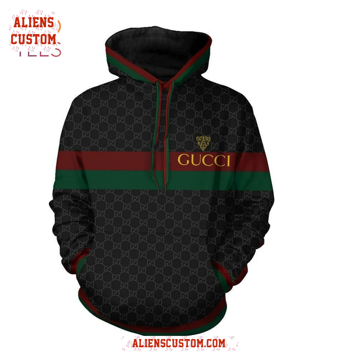 Alienscustom - NEW Gucci Black Red Green Luxury Brand Hoodie And Pants
