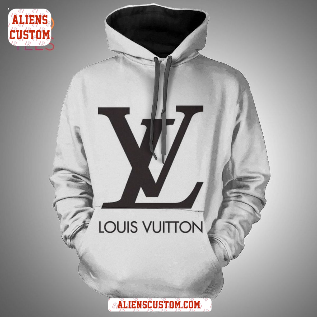 Alienscustom - NEW Louis Vuitton Luxury French Fashion White Hoodie Pants Pod Design