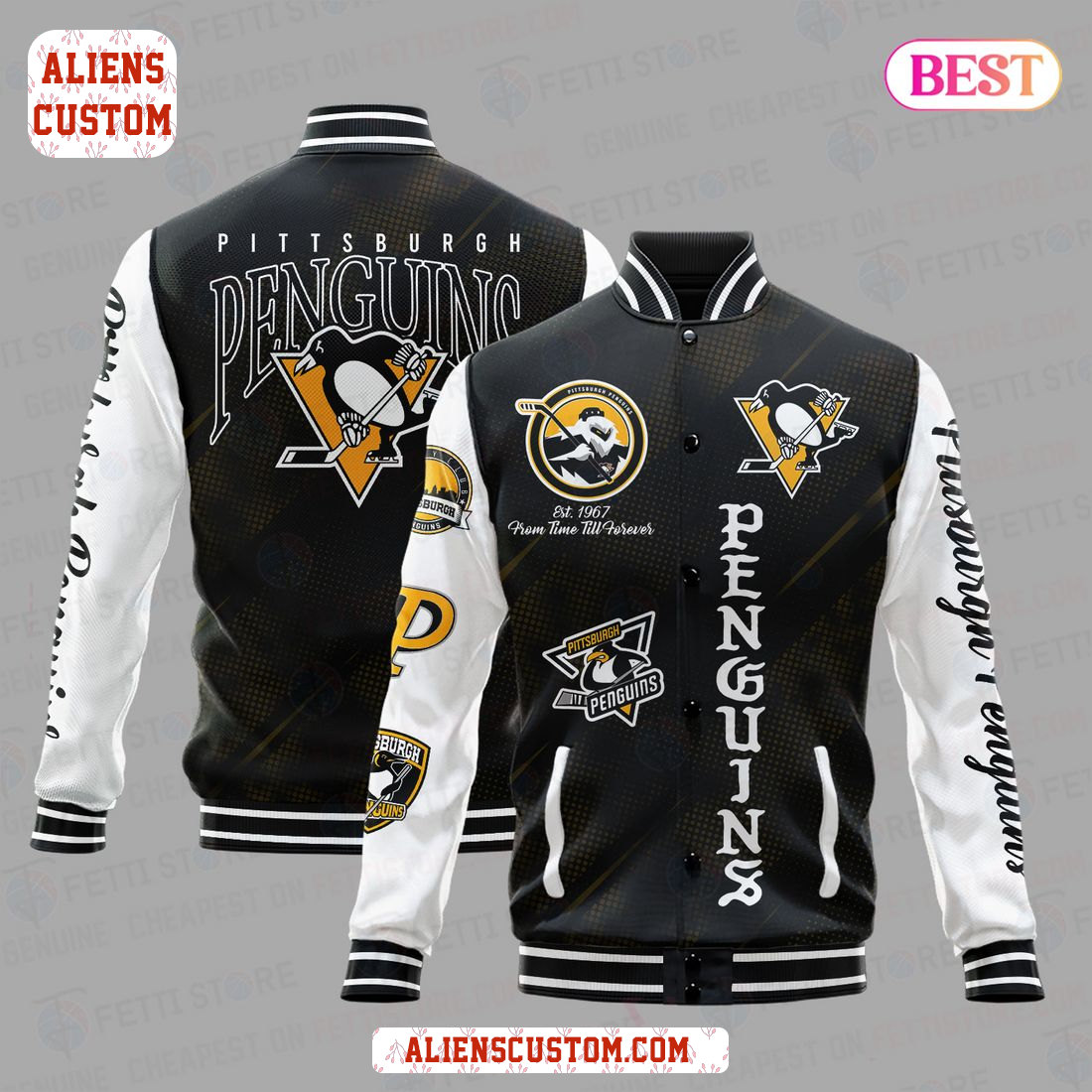 Alienscustom -Pittsburgh Penguins National Hockey League Varsity Jacket