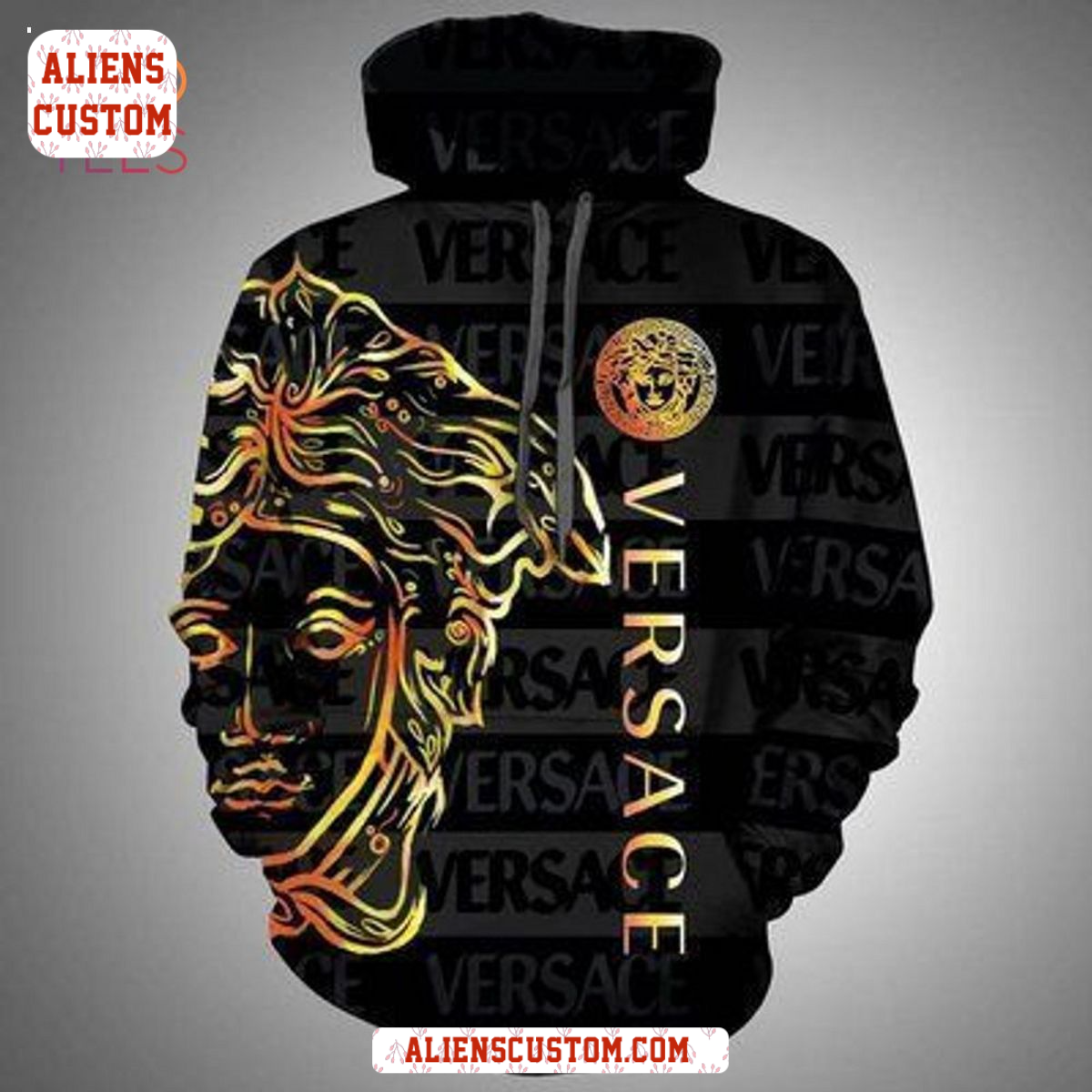 Alienscustom - Versace Black Luxury Brand Hoodie And Pants