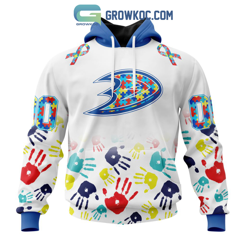Anaheim Ducks NHL Special Autism Awareness Hands Hoodie T Shirt
