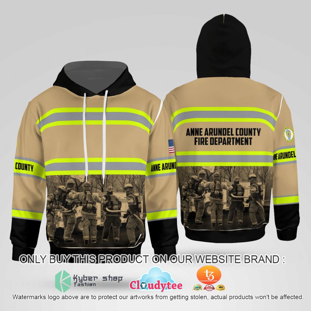 Anne Arundel County Fire Department Pattern 3D Hoodie