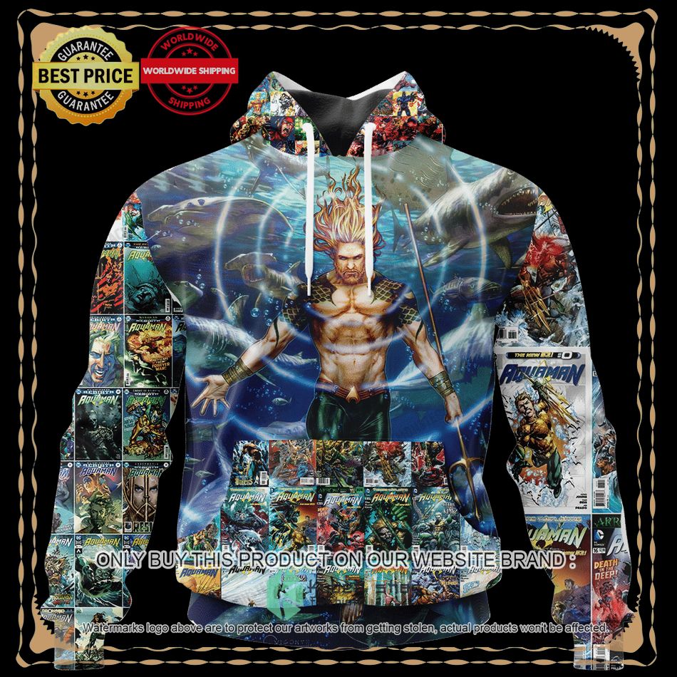 Aquaman V2 DC Comics Universe Blue Hoodie, Hoodie Mask