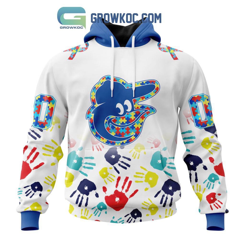 Baltimore Orioles MLB Autism Awareness Hand Design Personalized Hoodie T Shirt