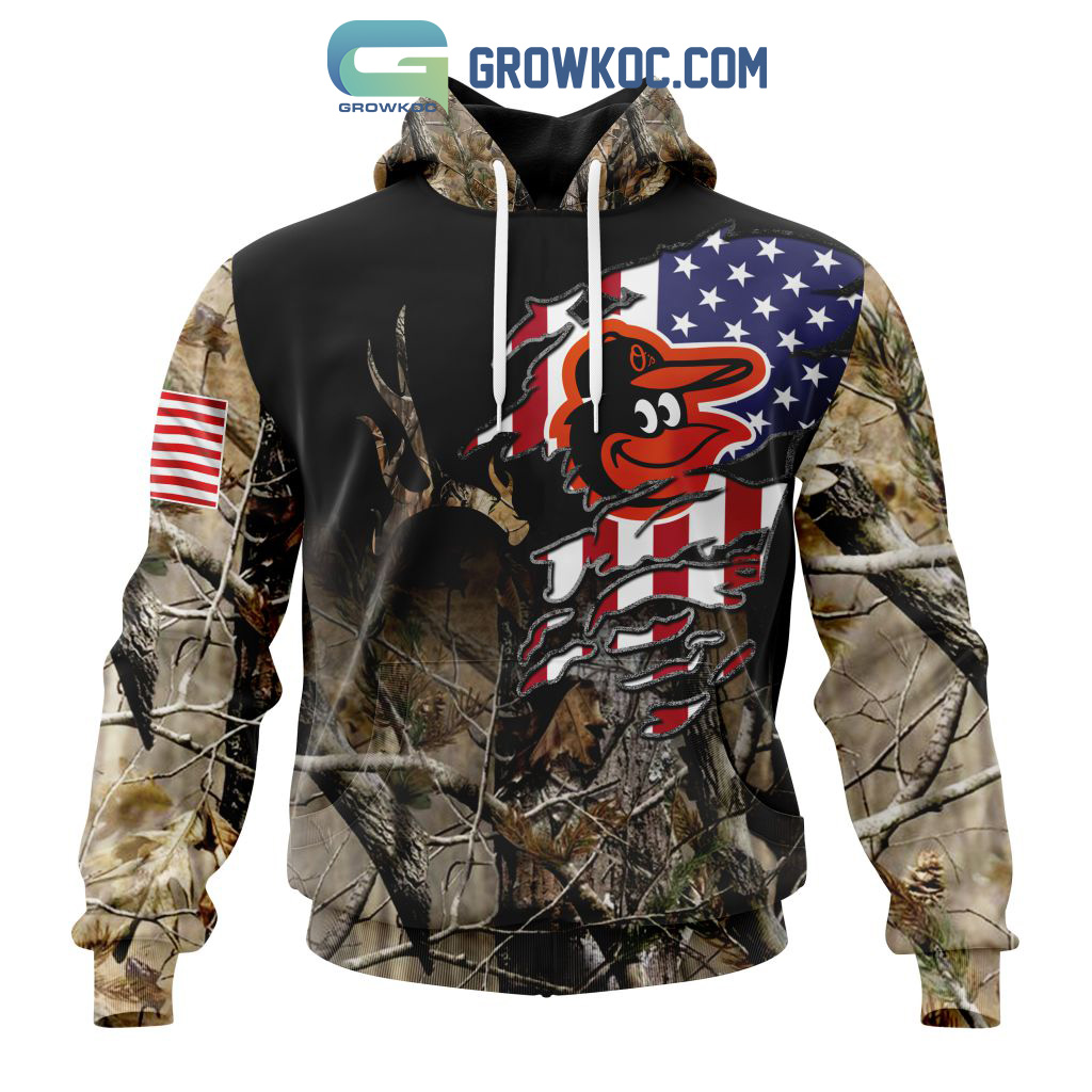 Baltimore Orioles MLB Special Camo Realtree Hunting Hoodie T Shirt