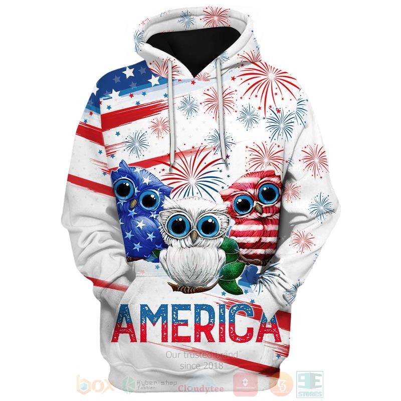 BEST Flag Owl US Independence Day All Over Print Shirt, Hoodie
