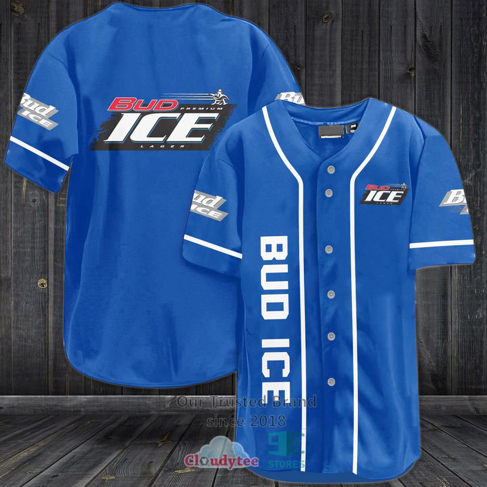 Bud Ice Premium Lager Beer Baseball Jersey Shirt