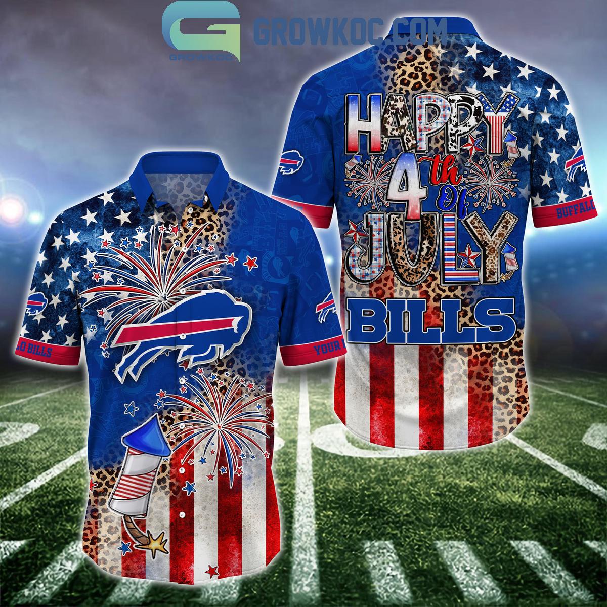 Buffalo Bills Patriot Fan Happy 4th Of July Hawaiian Shirts