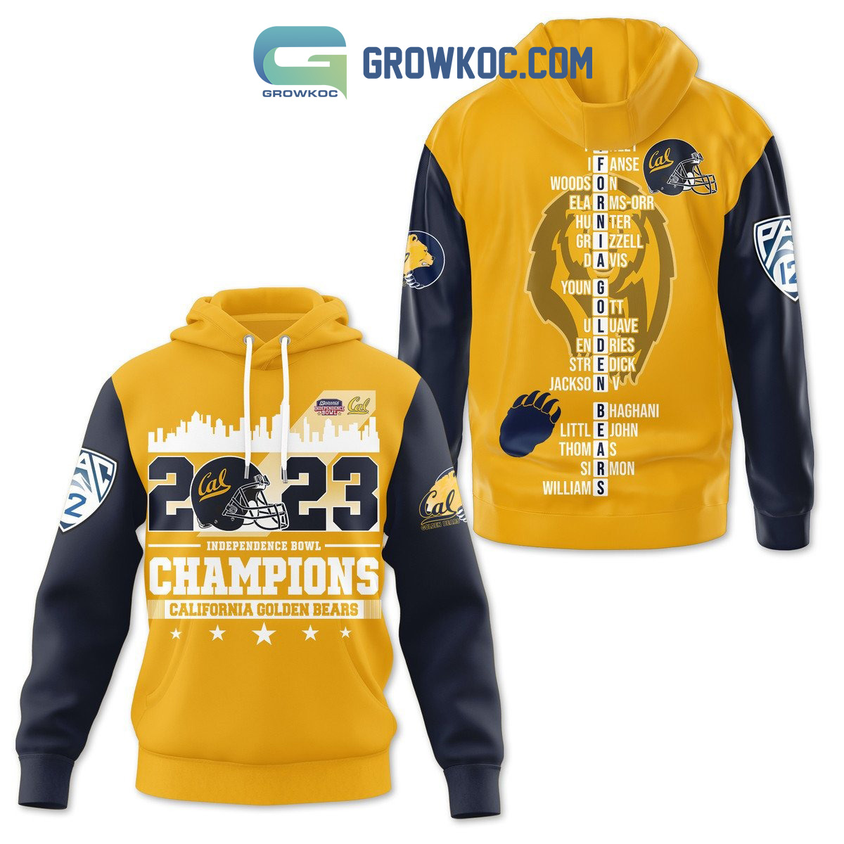 California Golden Bears 2023 Independence Bowl Champions Hoodie Shirts Yellow Version