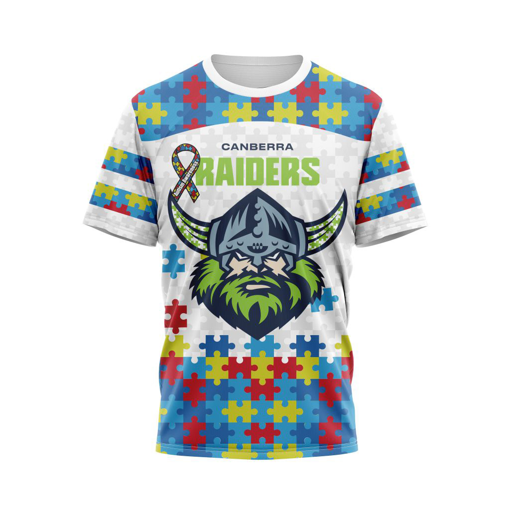 Canberra Raiders NRL Autism Awareness Concept Kits Hoodie T Shirt