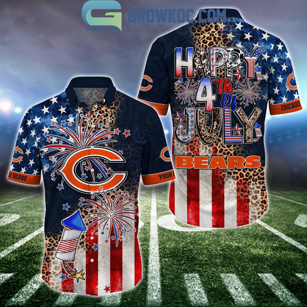 Chicago Bears Patriot Fan Happy 4th Of July Hawaiian Shirts